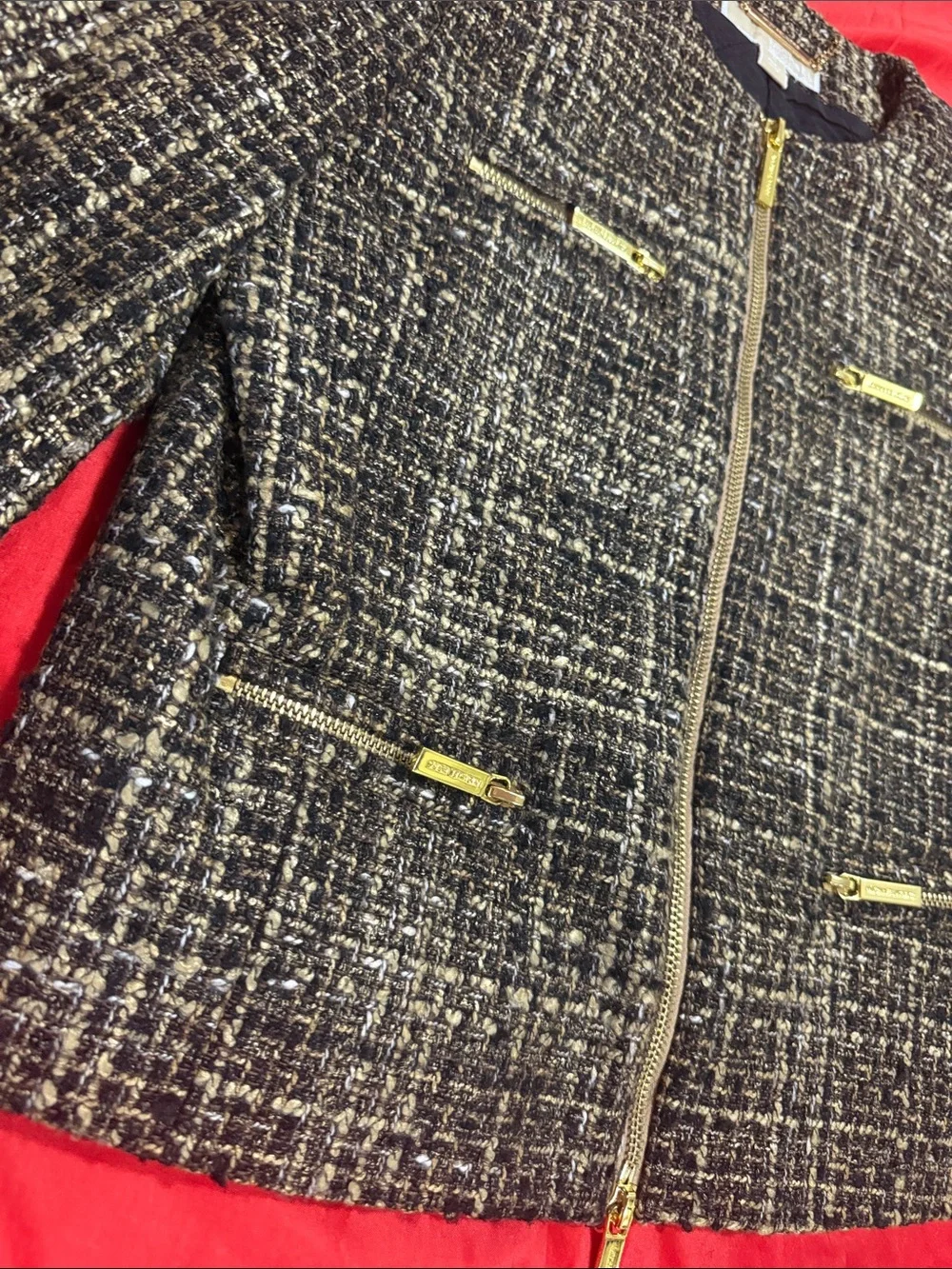 WOW POSHMARK - Authentic Michael Kors NWOT Tweed Style Gold & Black